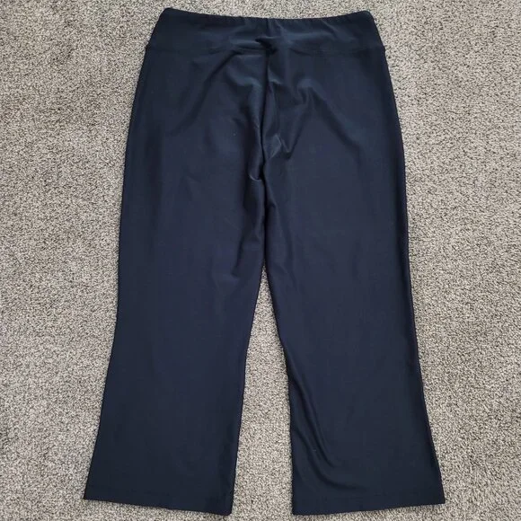 Nike Black Retro Capris Wide Leg Yoga Pants Medium - Picture 2 of 9